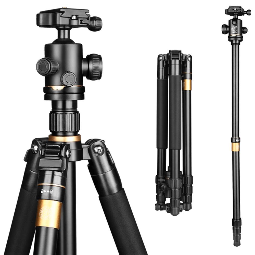 QZSD Q222 Camera Tripod Portable Aluminium Monopod Professional Tripod with Quick Release Ball Head