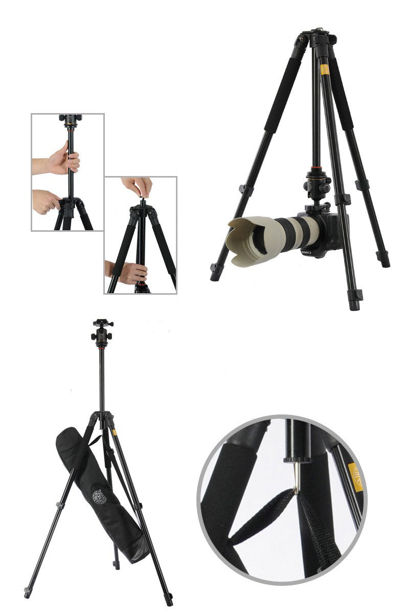 QZSD Q360 Pro Photographic Portable Tripod with Ballhead