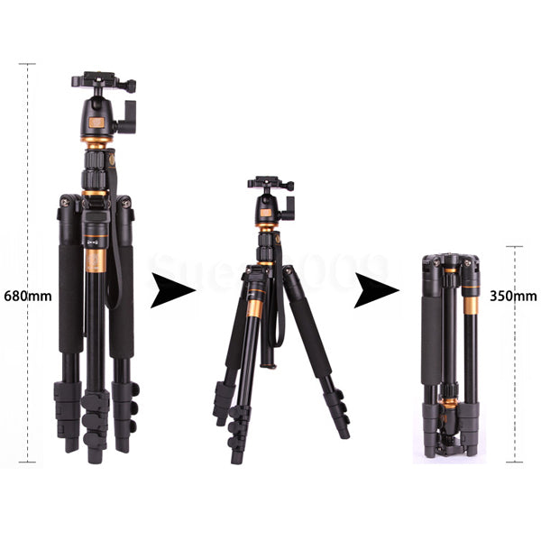 BeiKe Q555 Professional Portable Light Weight Aluminium Tripod