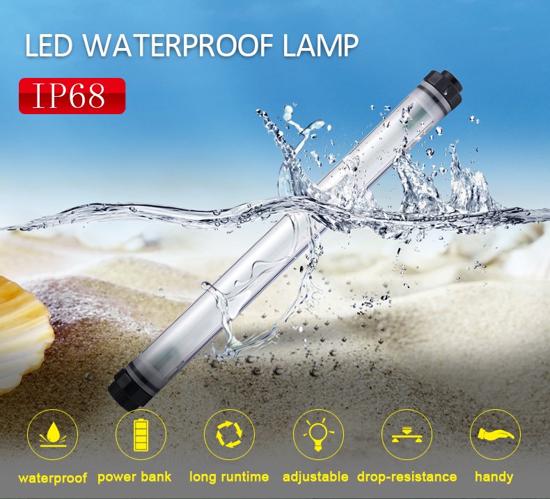 Apex Waterproof Shockproof Underwater IP68 LED Lamp with Mobile Power Supply