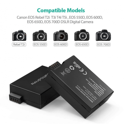 RAVPower Canon LP-E8 2pcs Battery + Charger