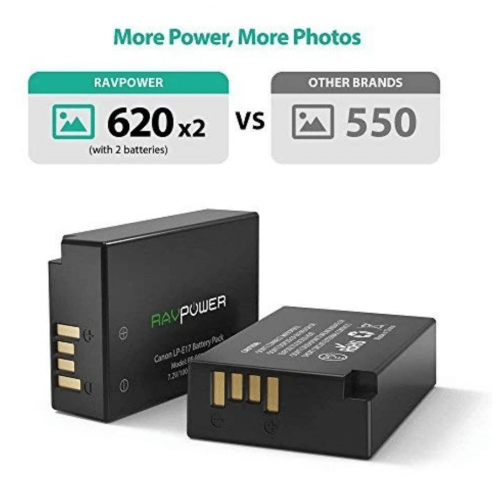 RAVPower Canon LP-E6 2pcs Battery + Charger