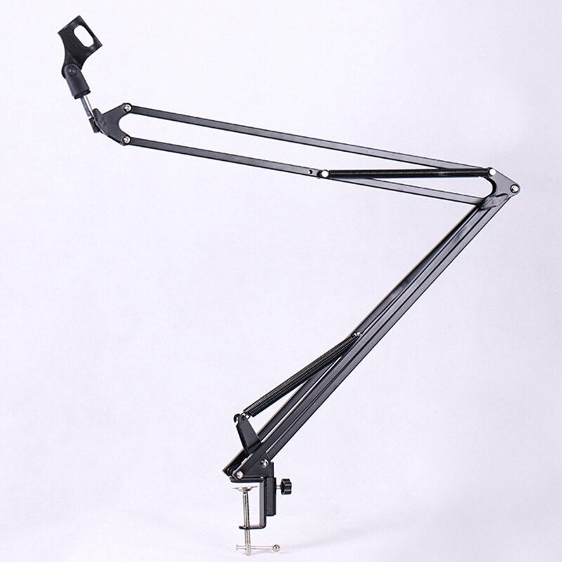 Large Size Studio Condenser Microphone Suspension Boom Scissor Mic Arm Stand with Table Mounting Clamp