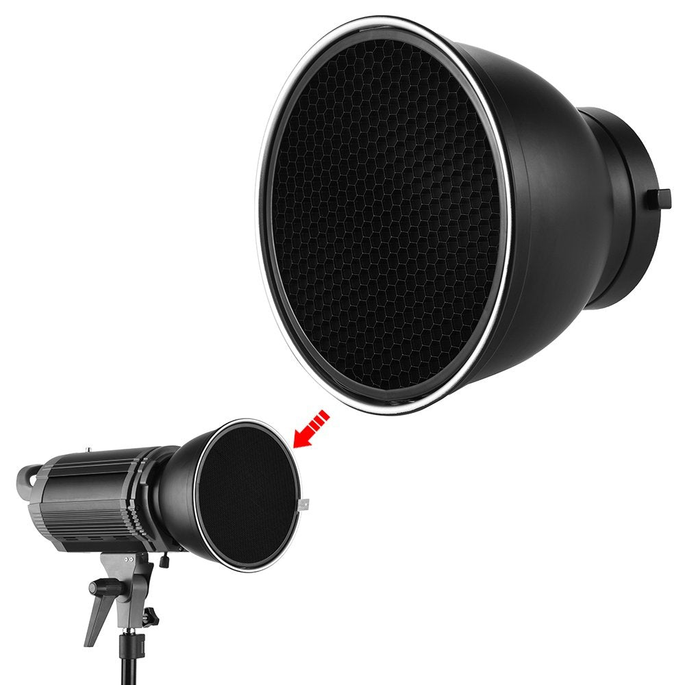 Apex 7in Standard Reflector Dish with 30deg Honeycomb Grid for Bowens Mount