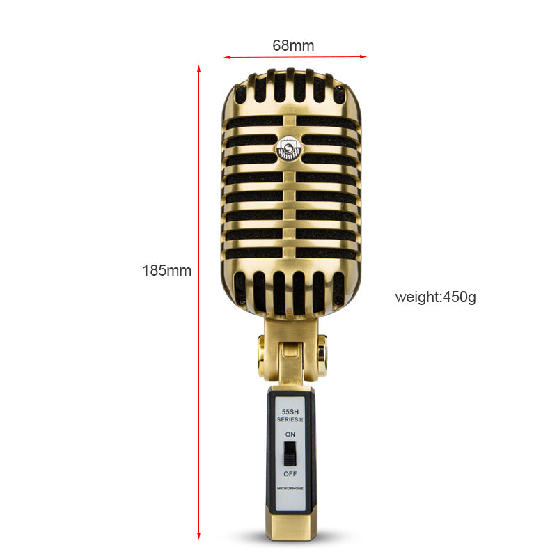 APEX Retro Large Diaphragm Condenser Microphone for Live Interview Recording