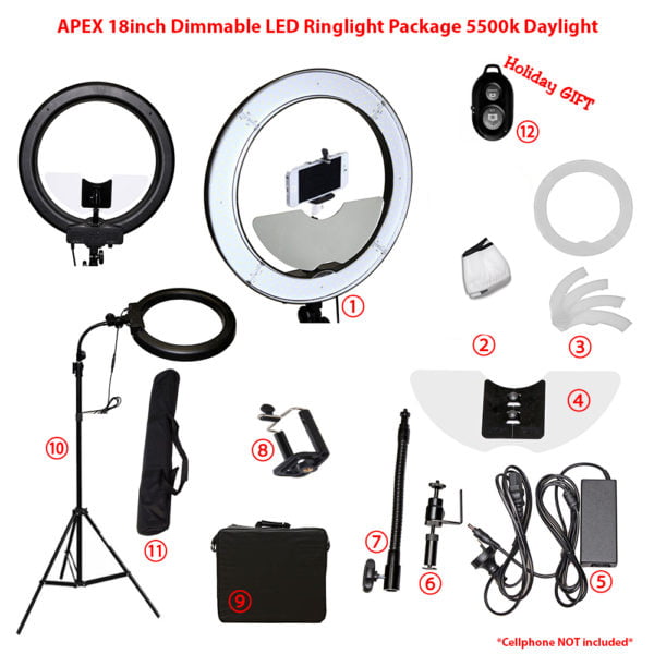 APEX 18inch BICOLOR Dimmable LED Ringlight Ultimate Package (Save upto Php2,000)