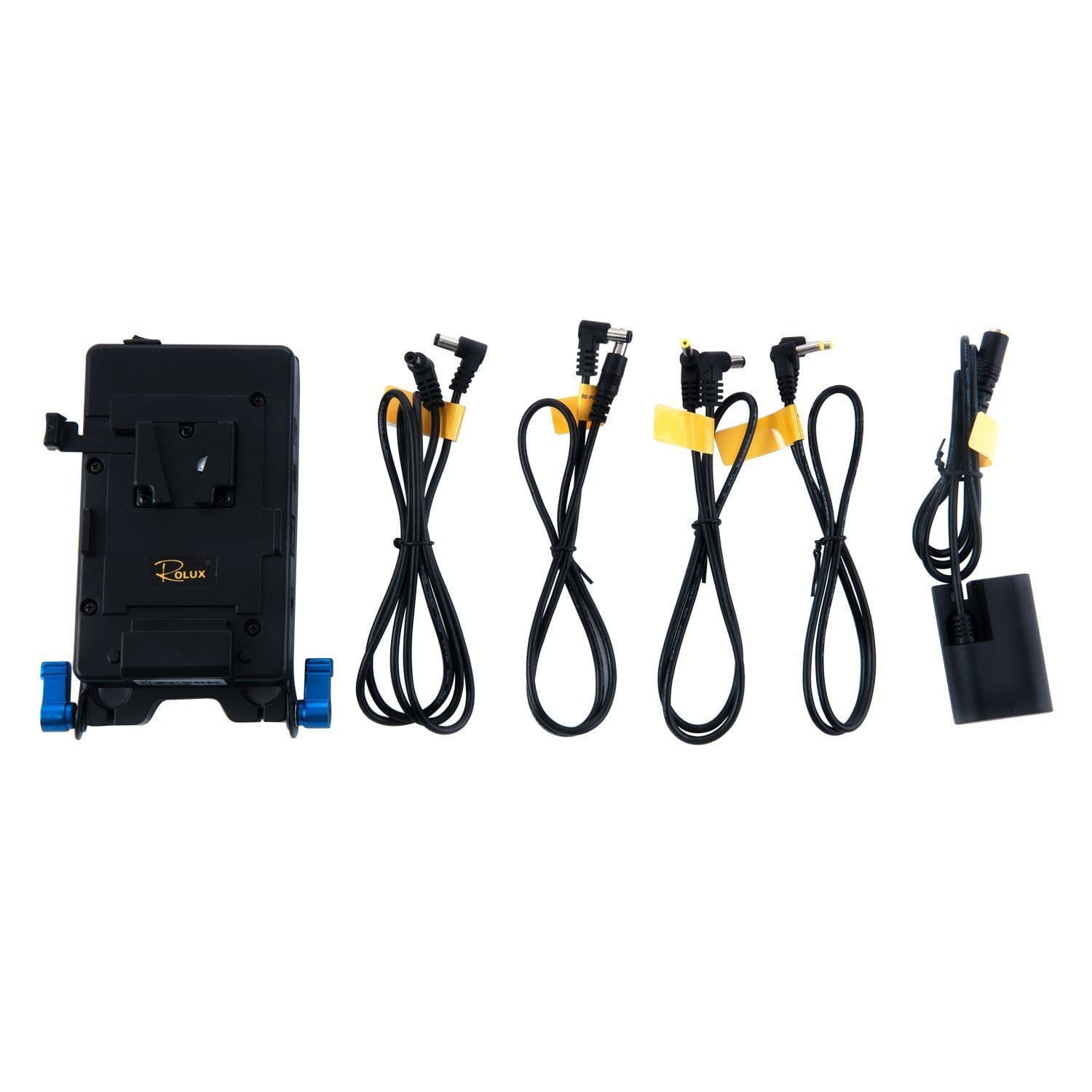 ROLUX RL-VF1 Adapter Kit. V Mount Battery to 5 Different Cords (Black)