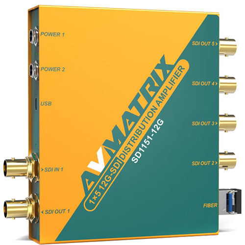 AVMatrix SD1151-12G 1×5 12G-SDI Reclocking Distribution Amplifier