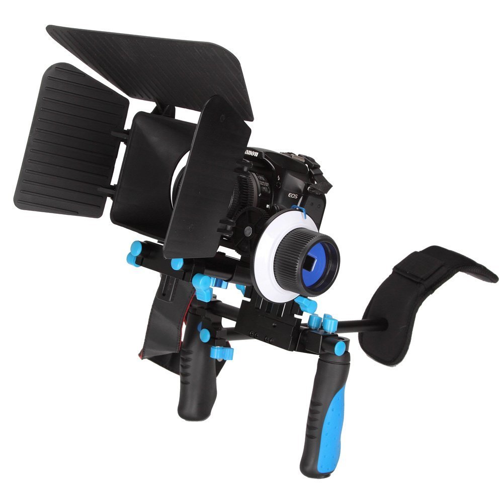 DSLR Shoulder Rig Kit With Follow Focus Matte Box And Counterweight