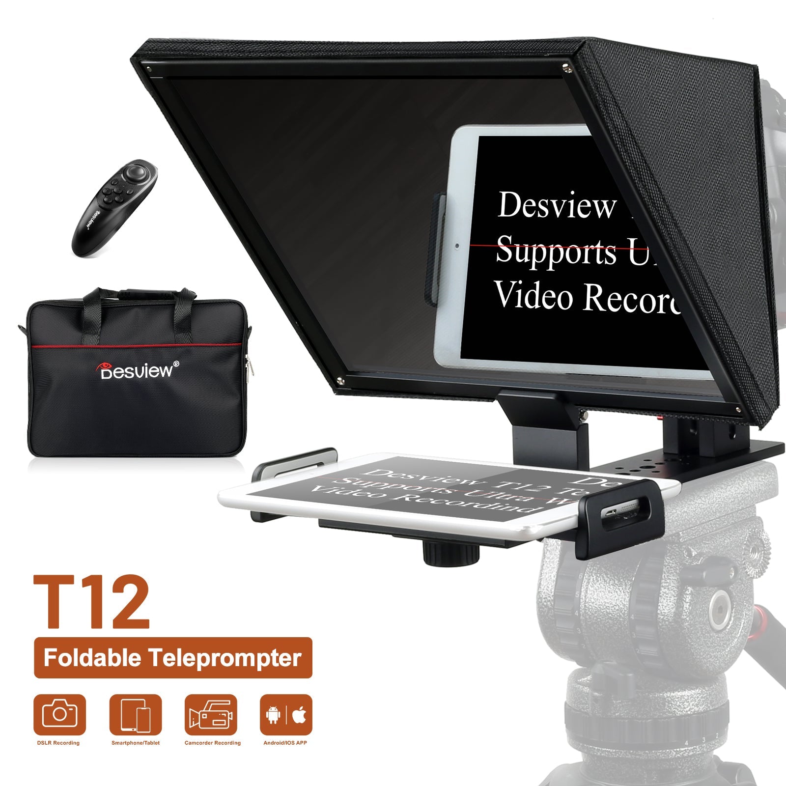 Desview T12 Teleprompter for Tablet/Smartphone/Camera