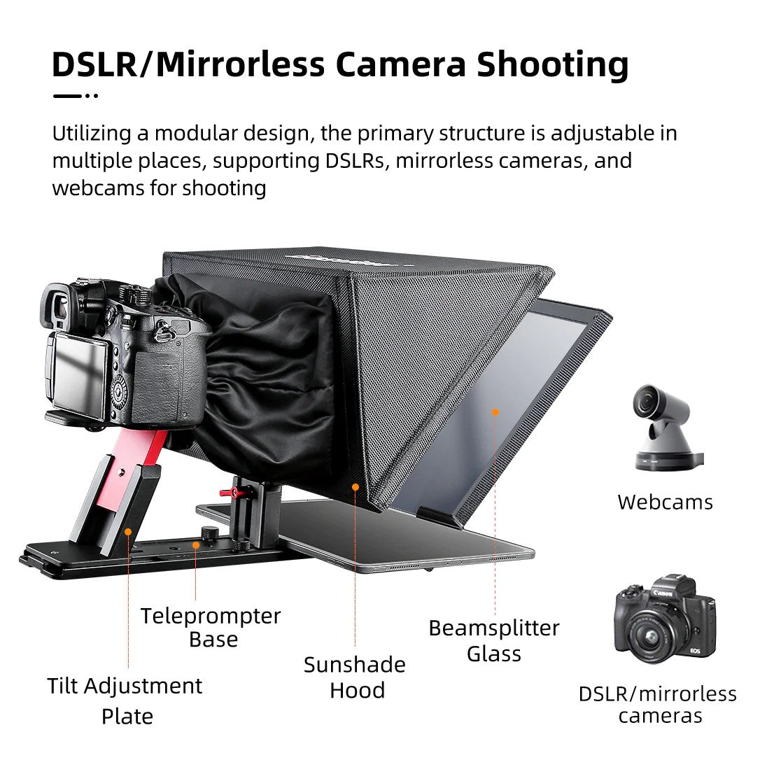 Desview T12S Teleprompter 12.9 inch Aluminium Alloy Teleprompter