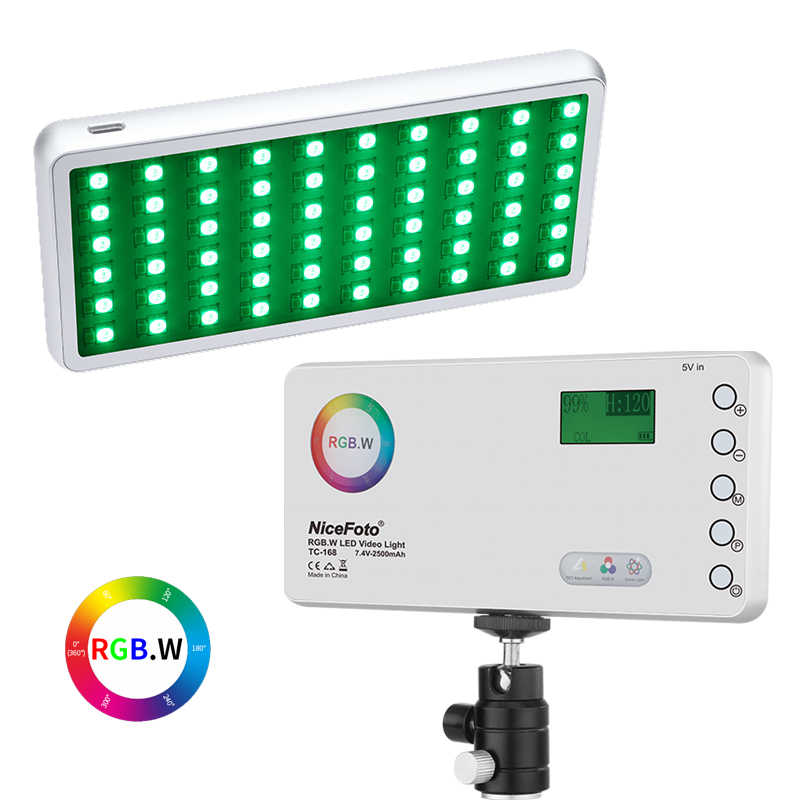 Nicefoto TC-168 RGB LED Video light 2800K-9900K Portable Fill Light with Special effects