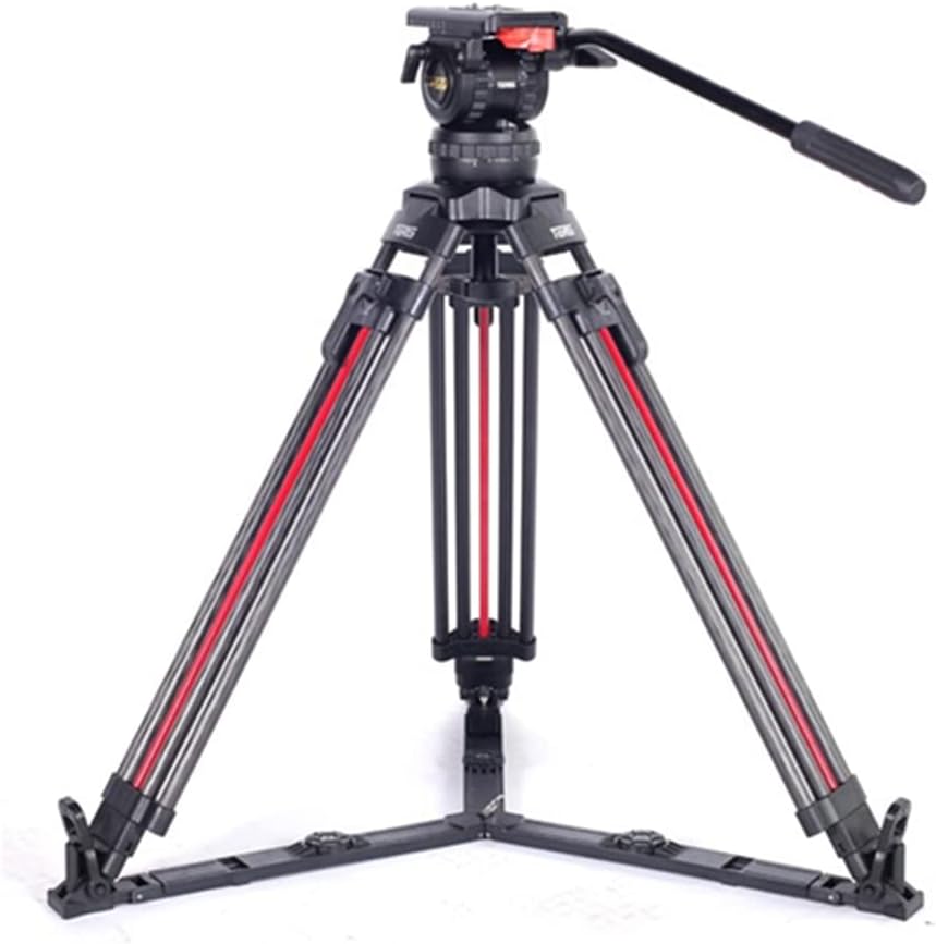 TERIS Professional Carbon Fiber Video Camera Tripod w/Fluid Head 12KG Quick Lock Version