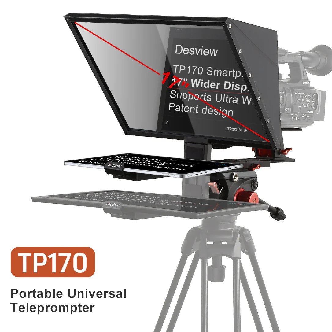 Desview TP170 17 inch Teleprompter Portable Pad Tablets Horizontal Vertical Prompting