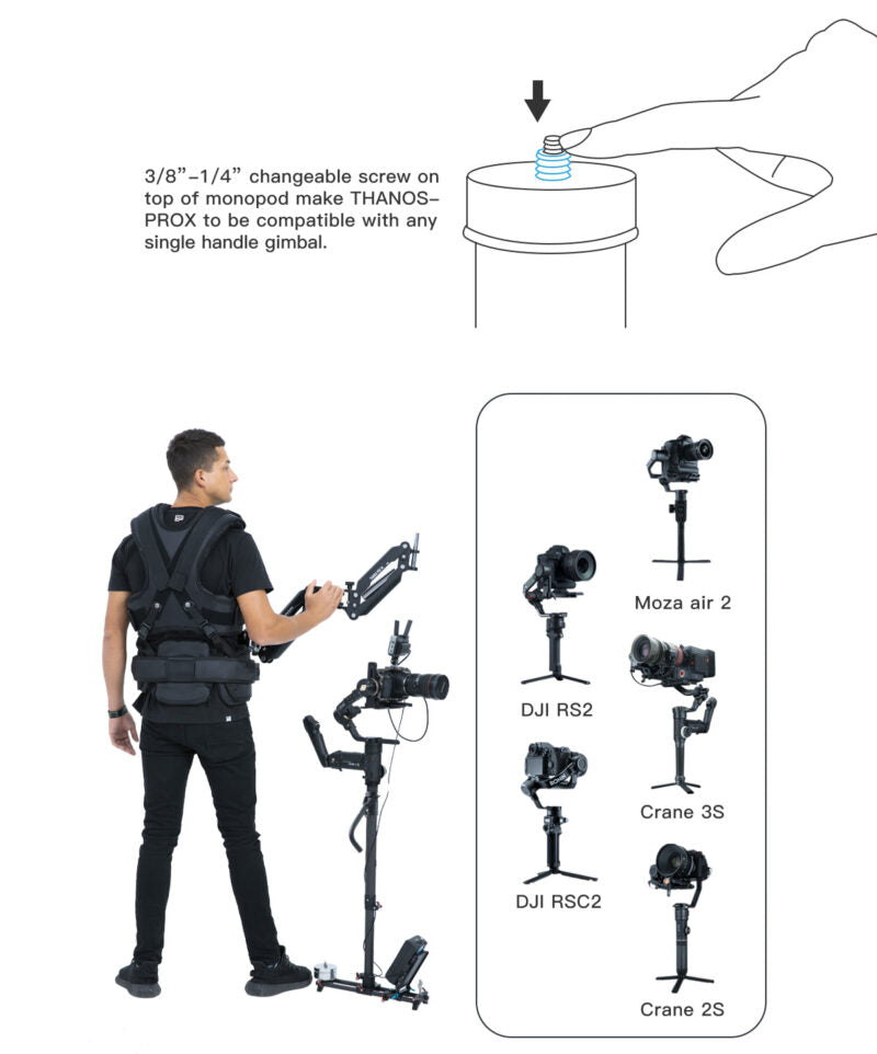 THANOS-PROX Heavy Load Universal Gimbal Support System up to 18kg