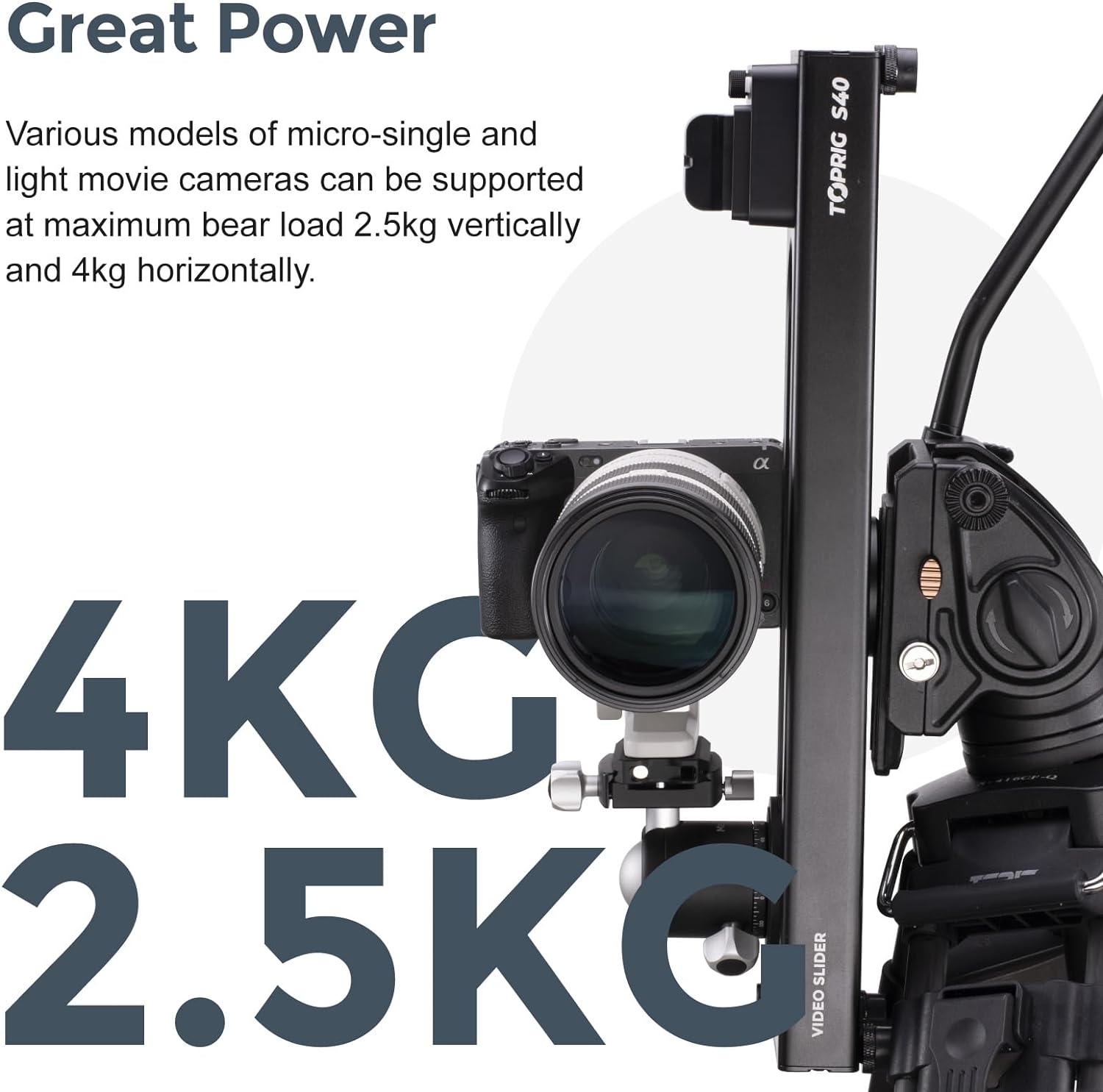 Accsoon Camera Video Slider S40 Adjustable 24''/60cm Motorized with Full Button Control 120° Panoramic Shooting Support APP Bear 4kg Horizontally Bluetooth Connect (AA-S01 | S40)