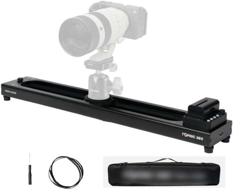 Accsoon Camera Video Slider S60 Adjustable 24''/60cm Motorized with Full Button Control 120° Panoramic Shooting Support APP Bear 4kg Horizontally Bluetooth Connect (AA-S01M | S60)