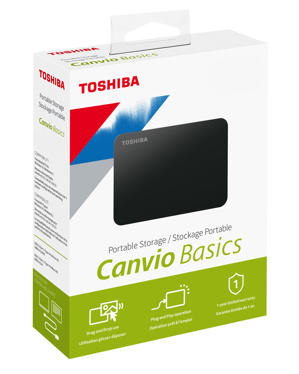 Toshiba Canvio® Basics 1TB Portable External Hard Drive