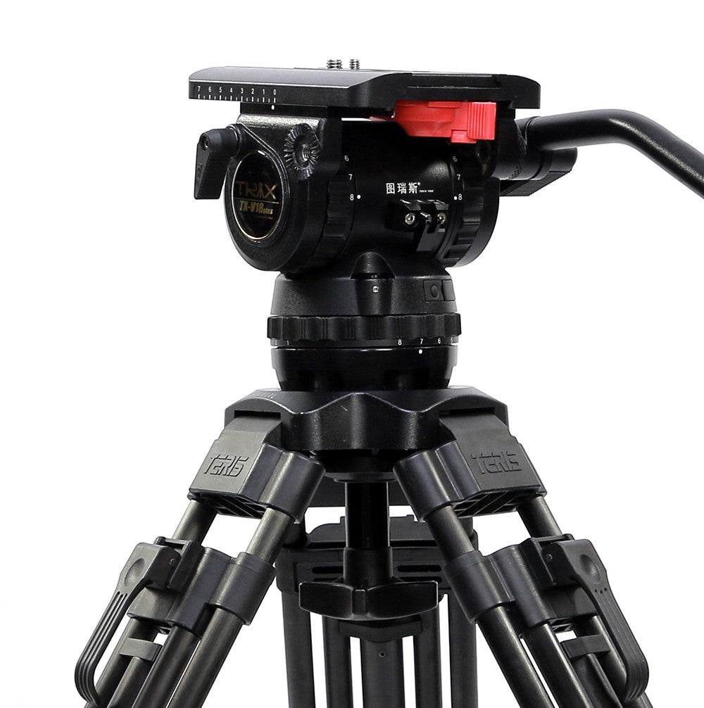 TRIX V18T Carbon Fiber Heavy Duty Professional Tripod Legs With 100mm Bowl Fluid Head