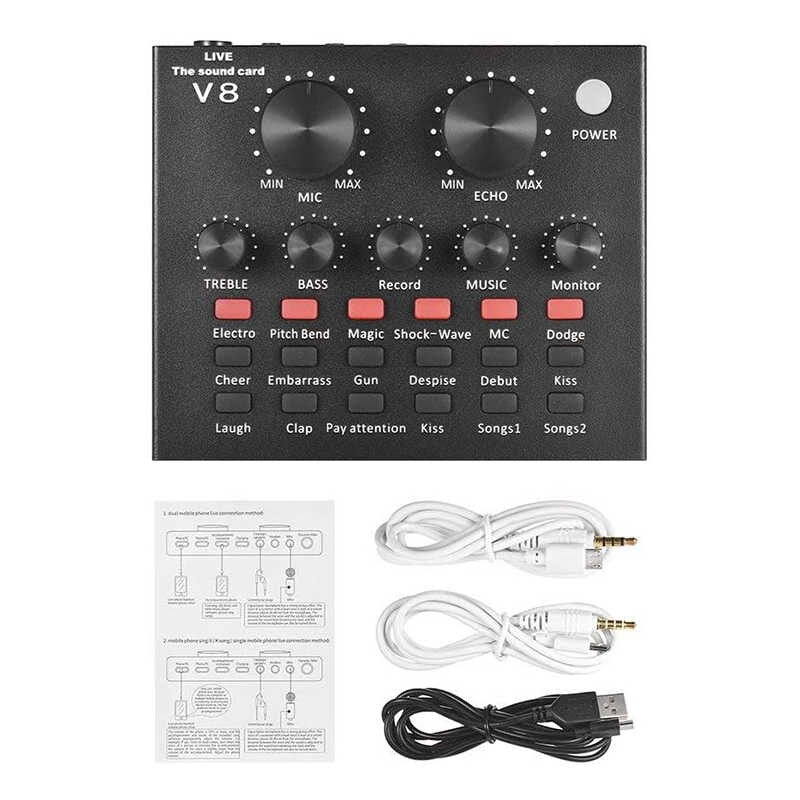 APEX V8 Bluetooth Audio Live Sound Card