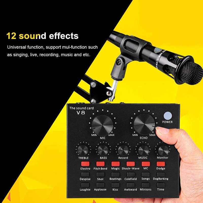 APEX V8 Bluetooth Audio Live Sound Card