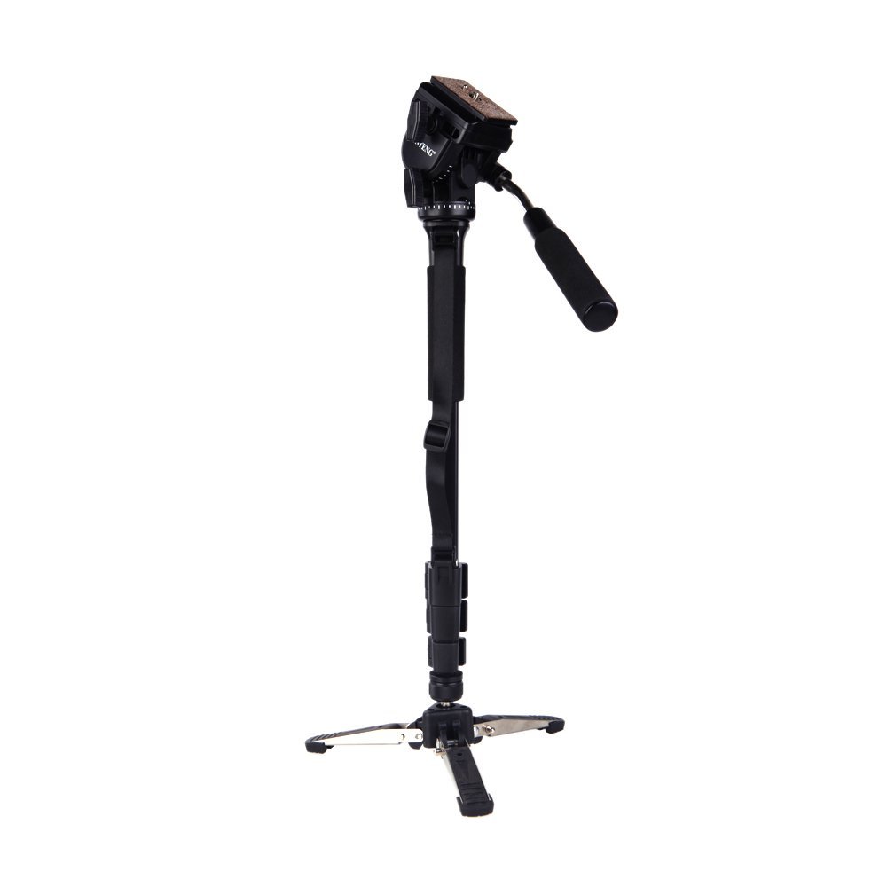 Yunteng VCT-288 Photography and Videography Tripod Monopod With Fluid Pan Head Quick Release Plate And Unipod Holder