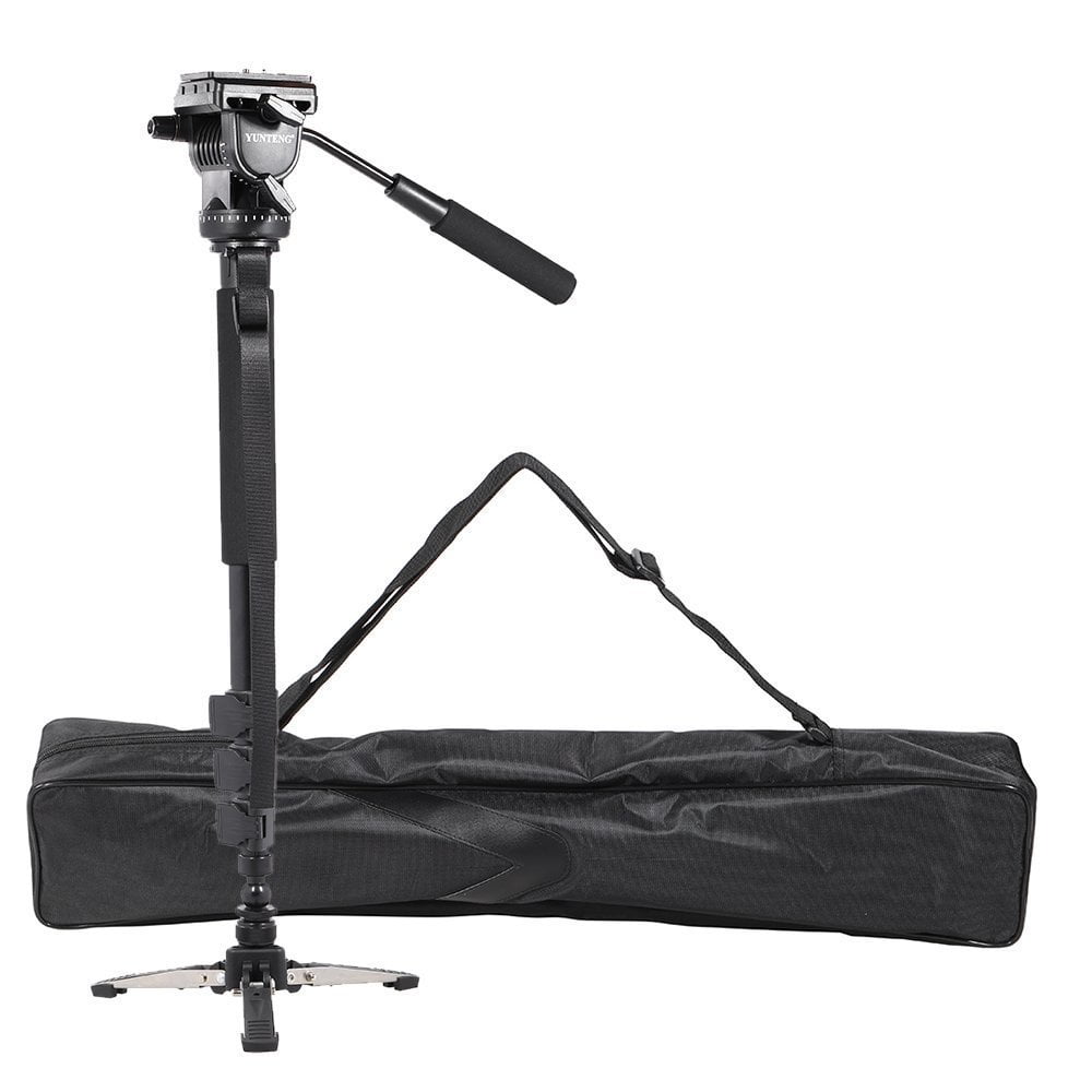 YUNTENG VCT-588 Aluminium Alloy Monopod with Detachable Tripod Stand Base PLUS Fluid Drag Head for DSLR Camera