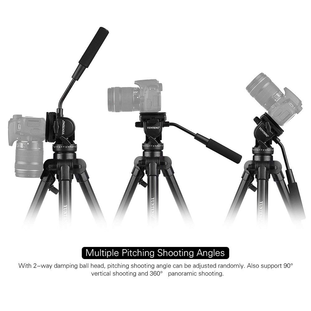 YUNTENG VCT-880 Portable Aluminum Alloy 3-Section Tripod 5kg Capacity