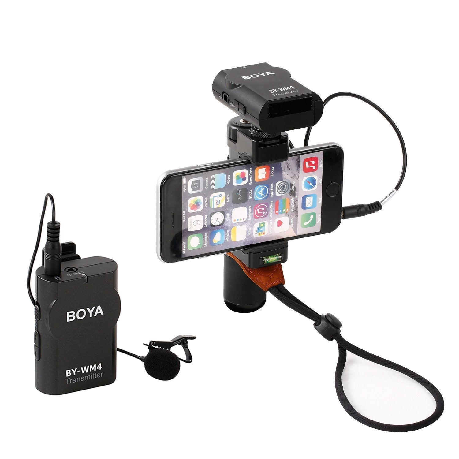 Boya BY-WM4 Universal Lavalier Wireless Microphone Mic with Real-time Monitor for Smartphone and DSLR