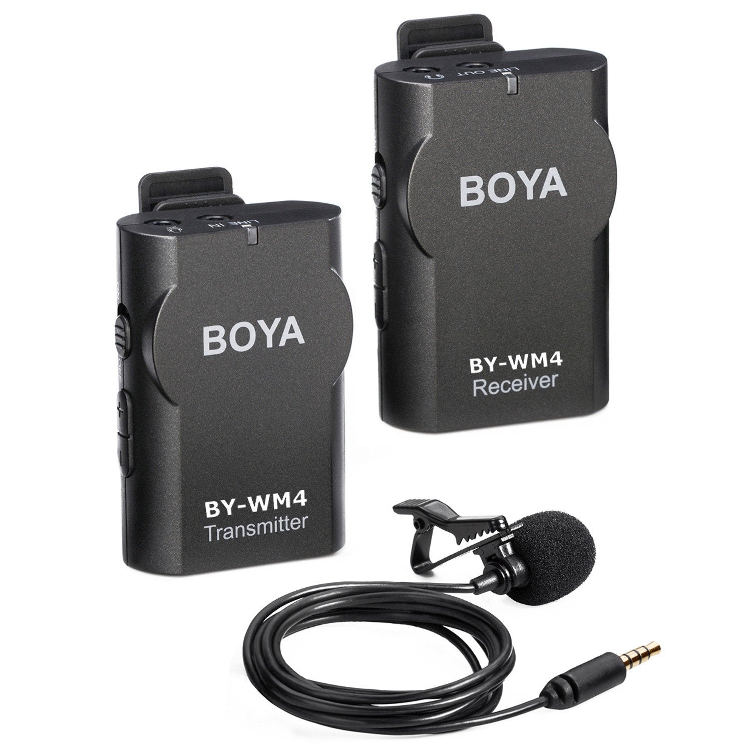 Boya BY-WM4 Universal Lavalier Wireless Microphone Mic with Real-time Monitor for Smartphone and DSLR