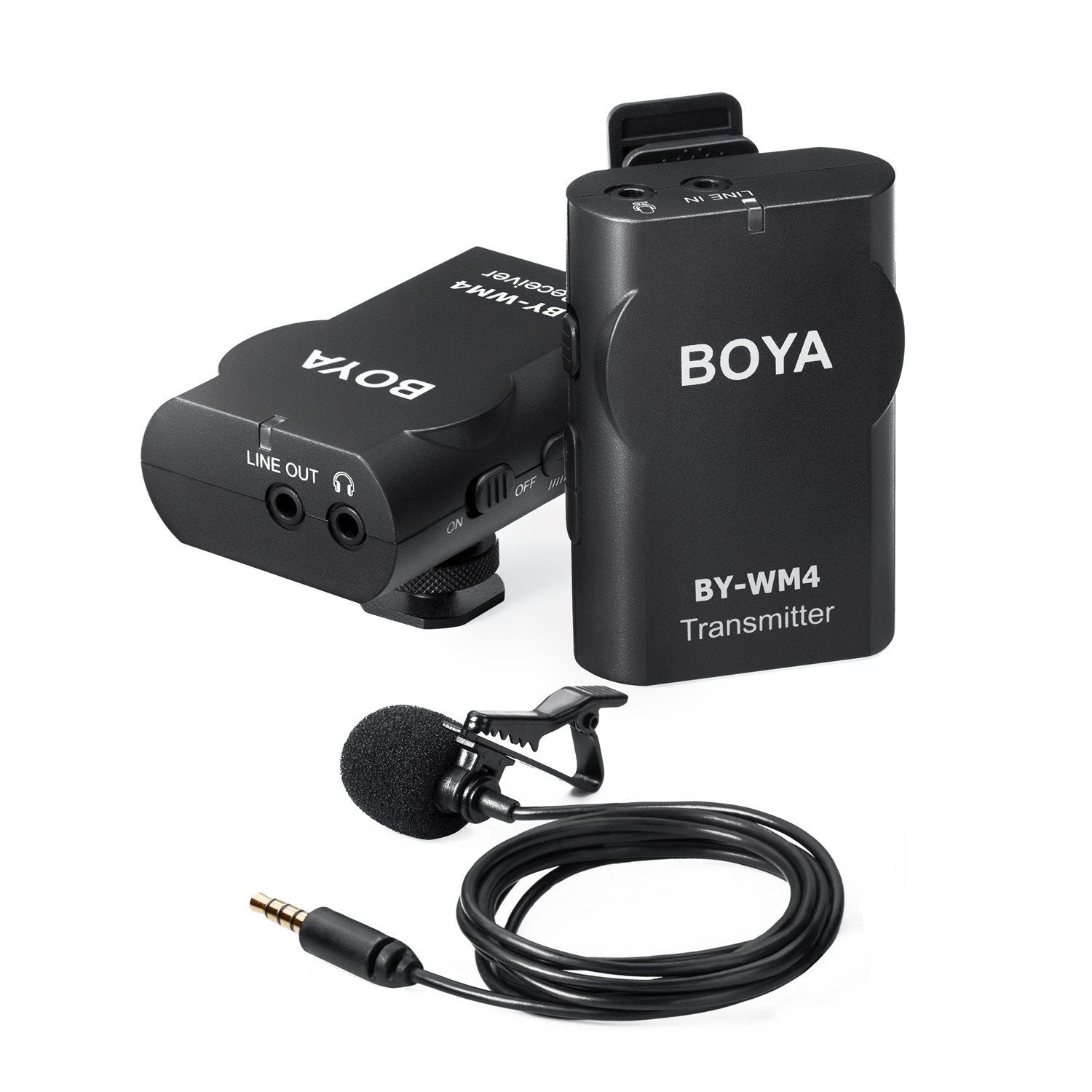 Boya BY-WM4 Universal Lavalier Wireless Microphone Mic with Real-time Monitor for Smartphone and DSLR