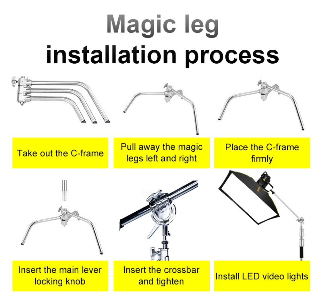 Nicefoto Y660III Professional Heavy Duty C-Stand Stand with Turtle Base CSTAND and ARM 225cm