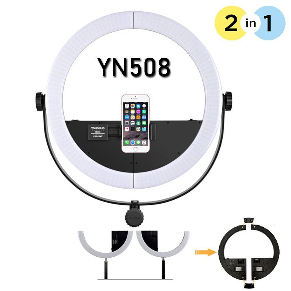 Yongnuo 2-IN-1 YN508 Pro LED Video Light 3200-5500K Portable Ringlight