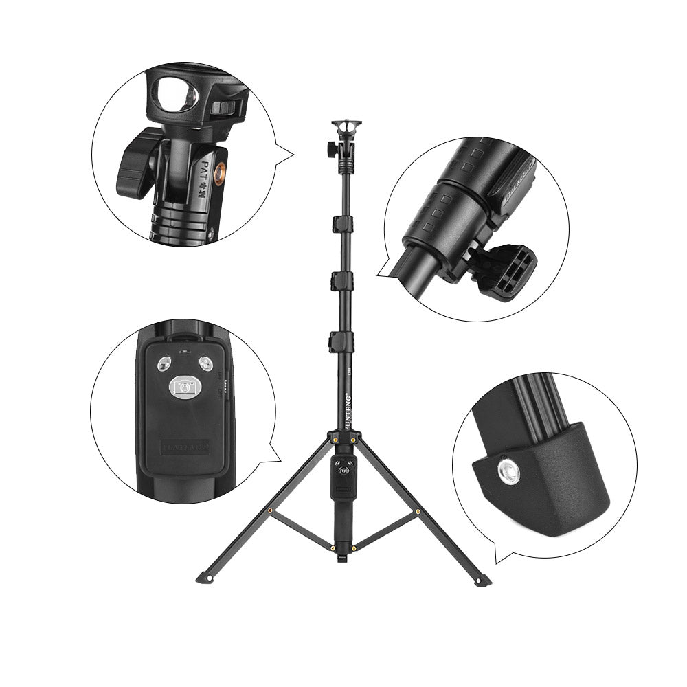 YUNTENG VCT-1388 Aluminum Tripod Selfie Stick with Phone Hoder Remote Control for Mobile Phone