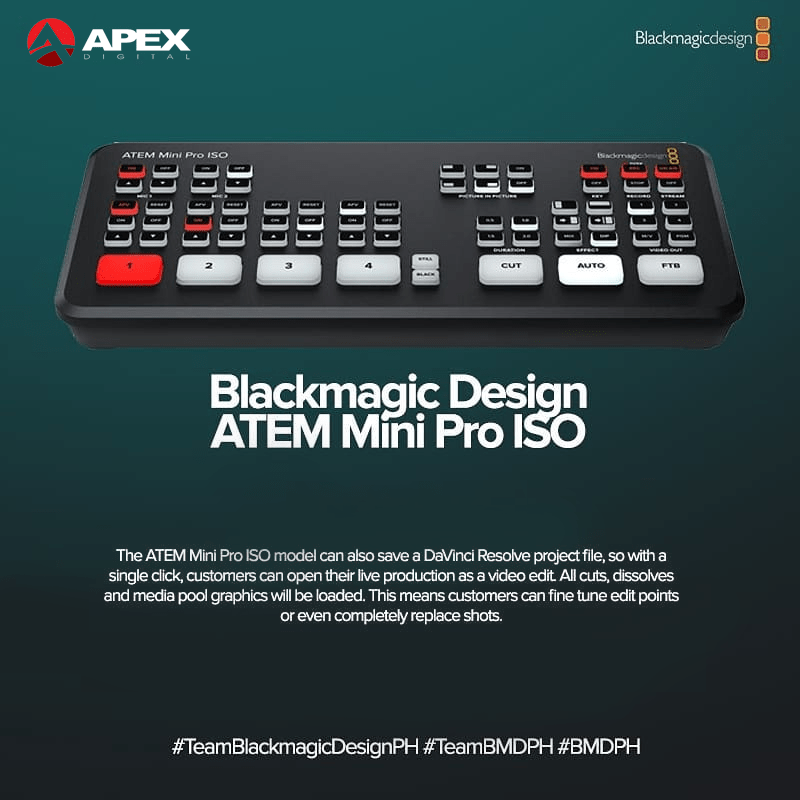 BLACKMAGIC ATEM MINI PRO ISO Video Switcher