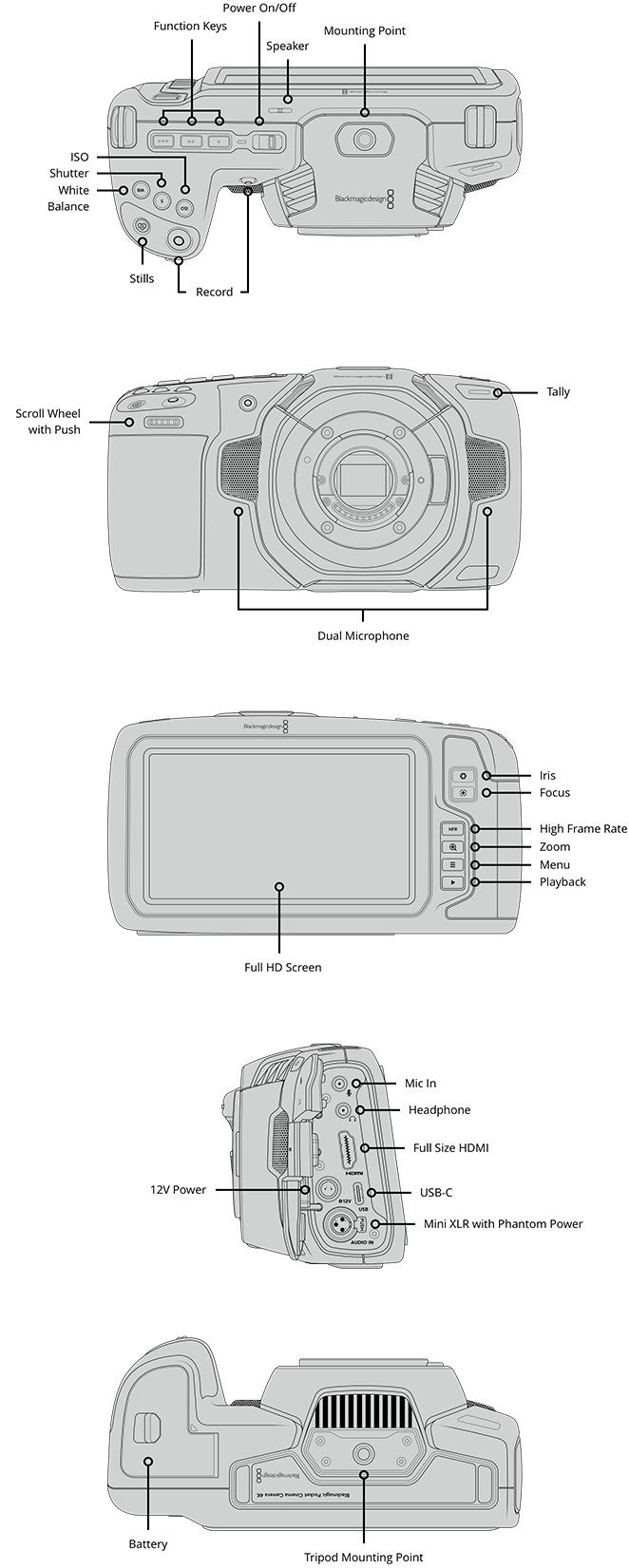 Blackmagic Design CINECAMPOCHDMFT4K Blackmagic Pocket Cinema Camera 4K