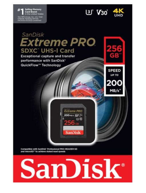 SanDisk 256GB Extreme PRO UHS-I SDXC Memory Card