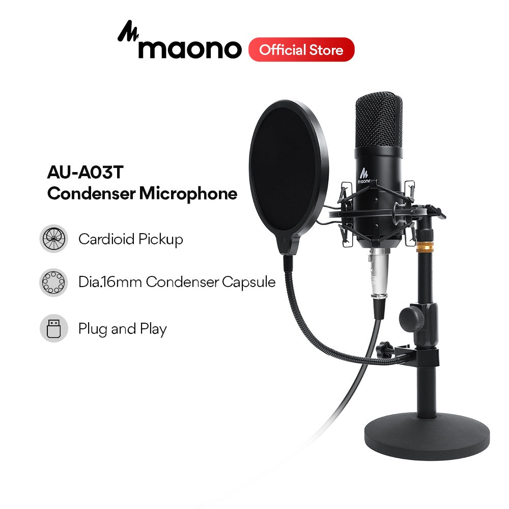 Maono AU-03T Professional Podcast Condenser Microphone