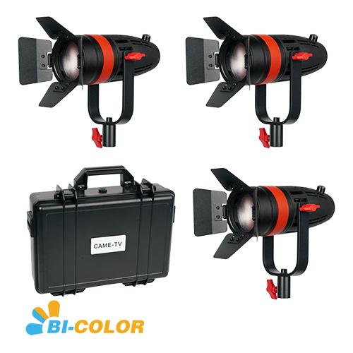 CAME-TV Boltzen 55w Fresnel Focusable LED Bi-Color 3pcs Kit