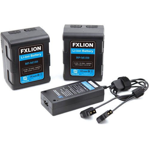 Fxlion BP-M150 Dual Square Compact Battery &amp; Charger Kit (148Wh, V-Mount)