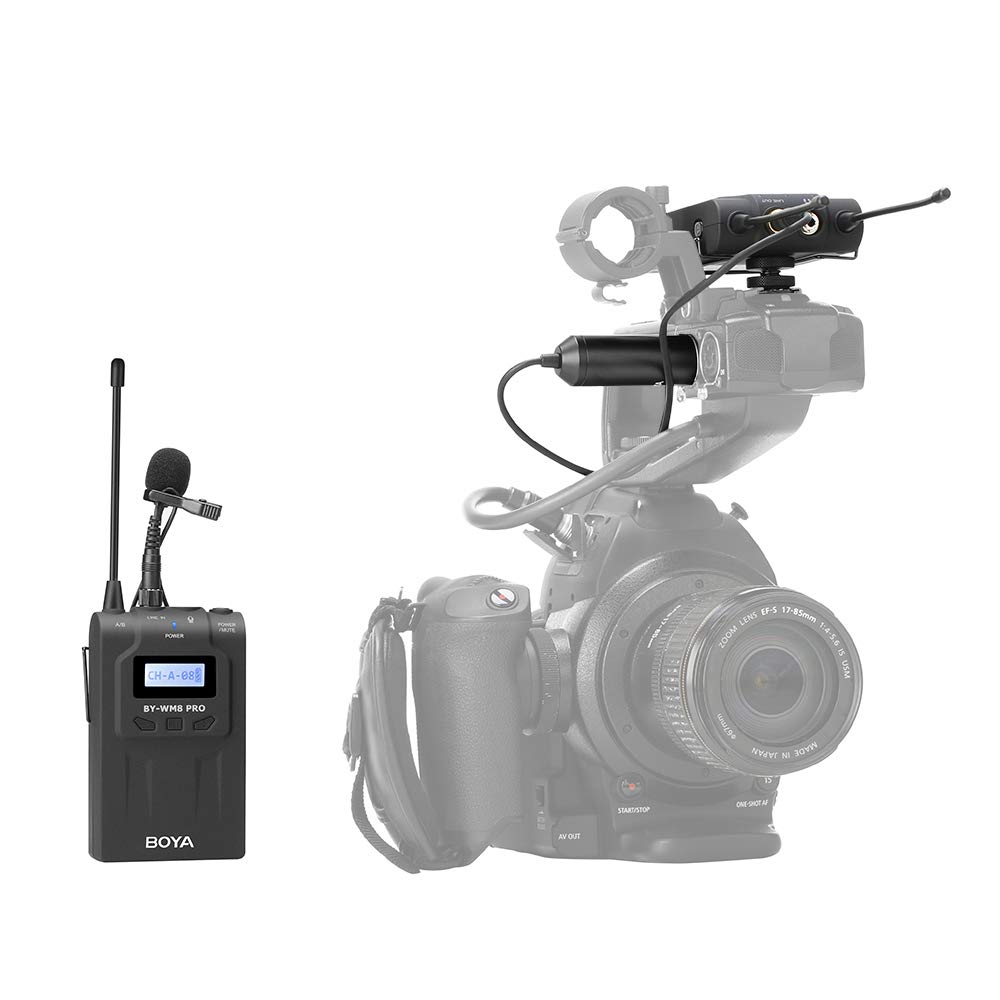 Boya by-WM8 Pro-K1 UHF Wireless Microphone System 48 Channels Mono/Stereo Mode LCD Display 100M Effective Range