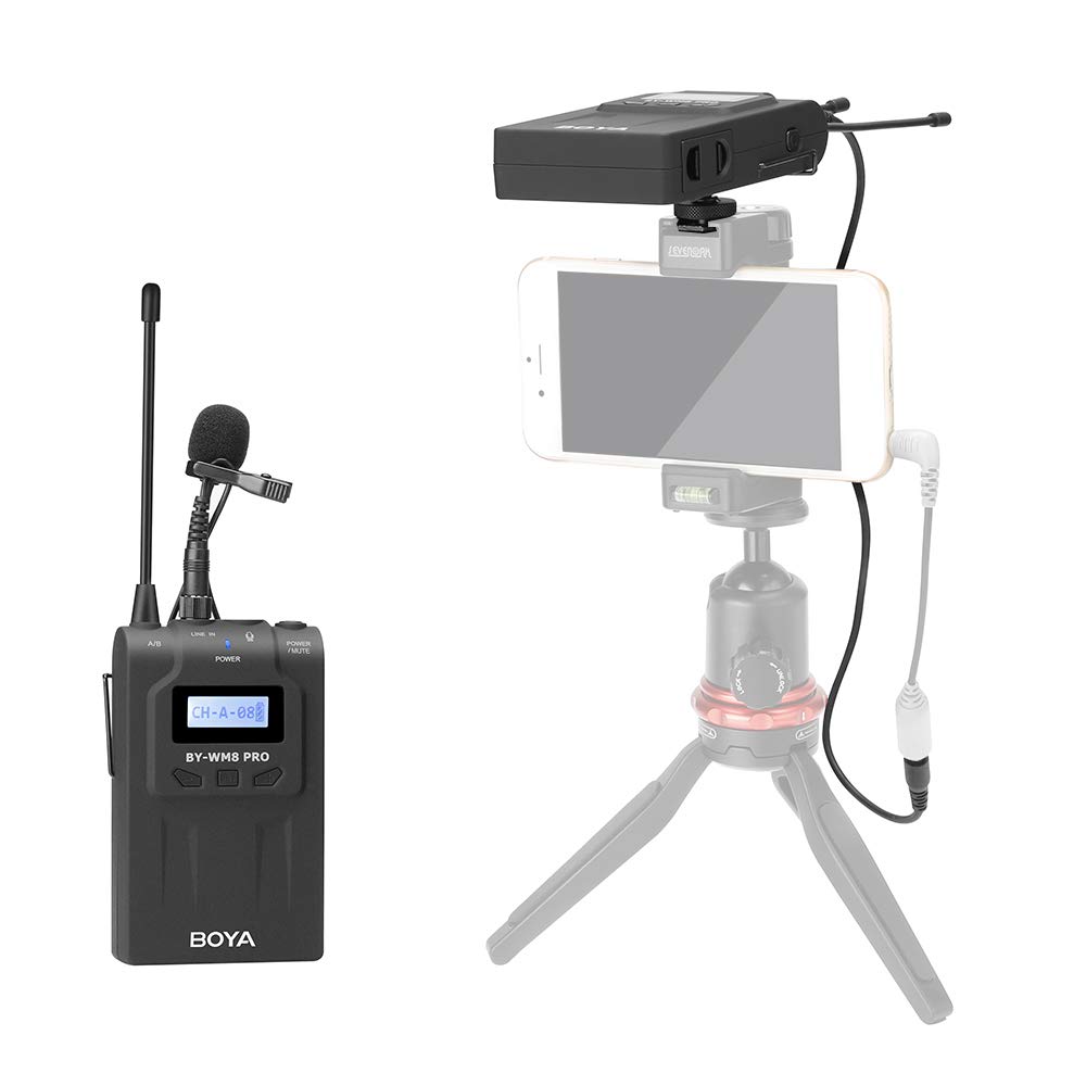 Boya by-WM8 Pro-K1 UHF Wireless Microphone System 48 Channels Mono/Stereo Mode LCD Display 100M Effective Range