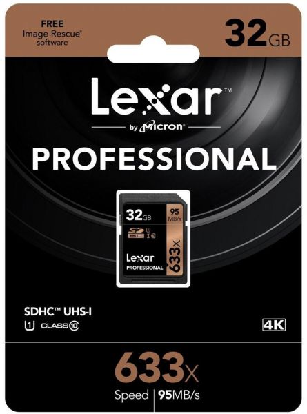 Lexar® Professional SD 64gb 633x 95mbps