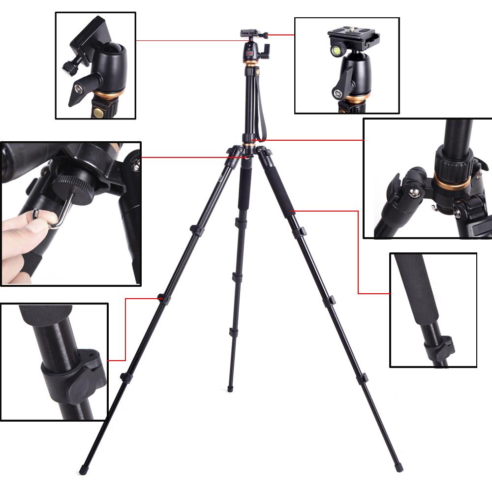 BeiKe Q555 Professional Portable Light Weight Aluminium Tripod