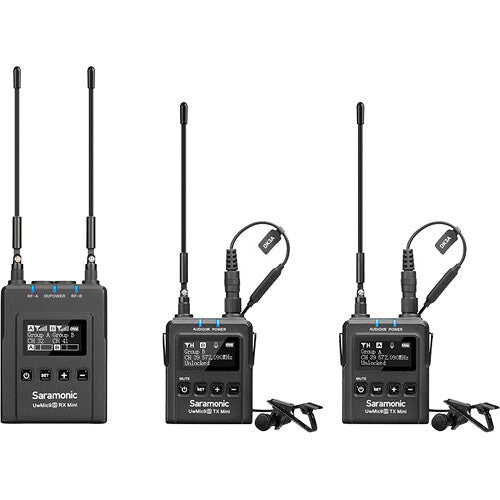 Saramonic UwMic9S Mini KIT2 Compact 2-Person Camera-Mount Wireless Omni Lavalier Microphone System (514 to 596 MHz