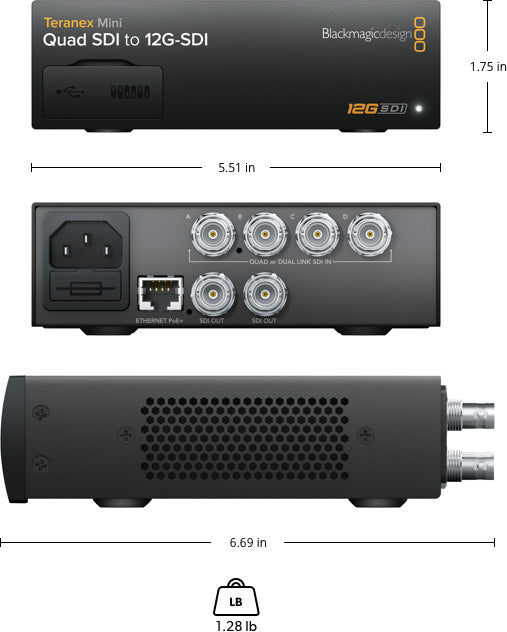 Black Magic Design CONVNTRM/DA/QDSDI Teranex Mini - Quad SDI to 12G-SDI