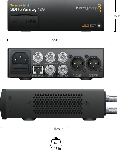 Black Magic Design CONVNTRM/BA/SDIAN Teranex Mini - SDI to Analog 12G