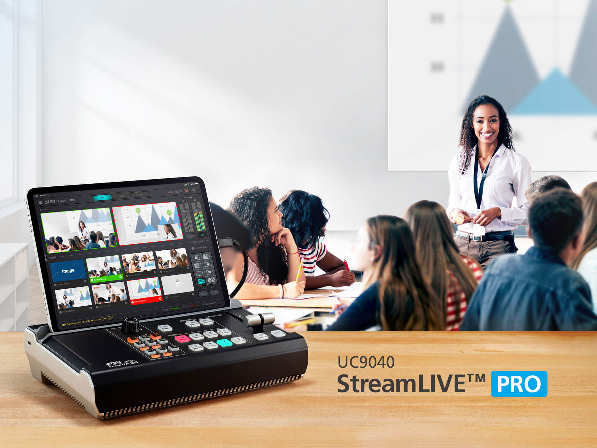 ATEN UC9040 StreamLIVE&#x2122; PRO All-in-one Multi-channel AV Mixer