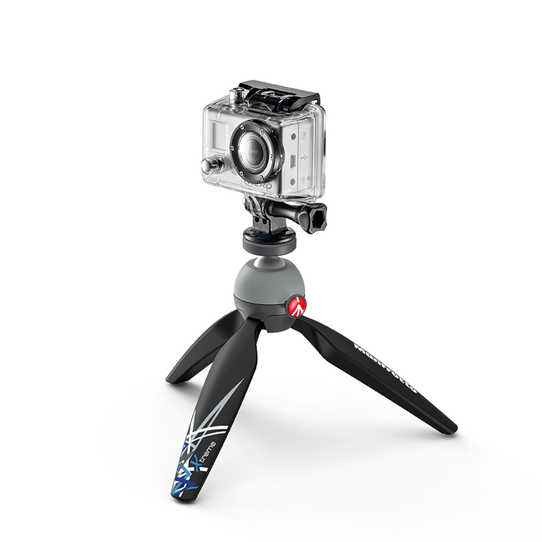 Manfrotto MKPIXIEX-BK PIXI Xtreme Mini Tripod with Head for GoPro Cameras