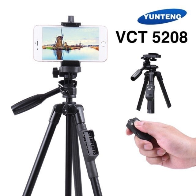 Yunteng Tripod VCT-5208 with Bluetooth Remote Shutter